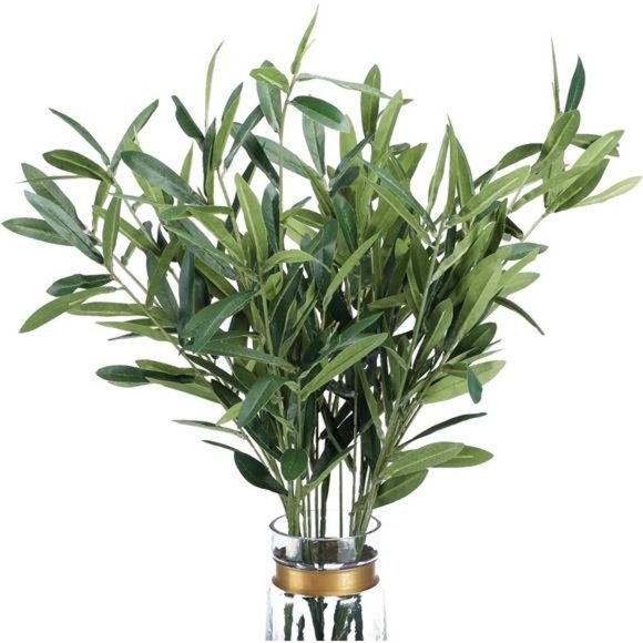 5pcs Artificial Olive Leaves Long Stems 37" Tall with 270 Leaves Fake Eucalyptus - Picture 1 of 7